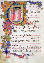 Ms 557 f.61v Page avec initiale historiée 